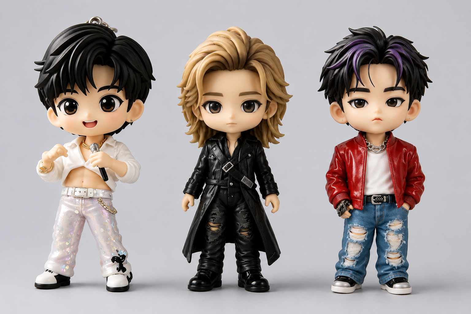 BTS 3d miniature figurines 3d models set of 3 (4 inch)