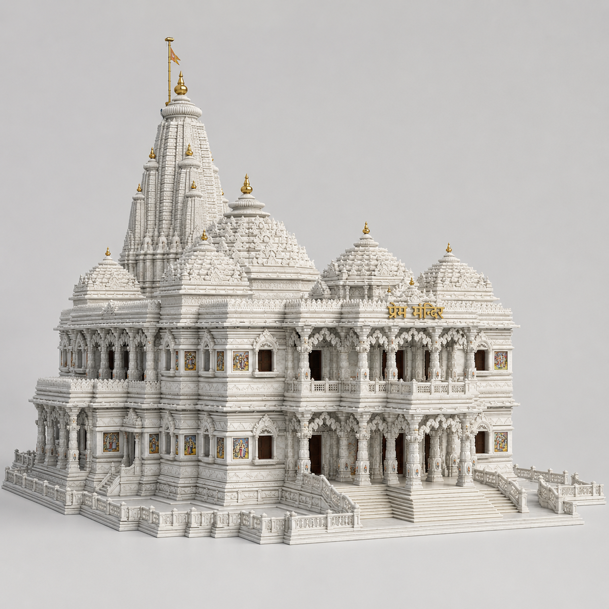 Prem mandir miniature scale temple (6 inch )